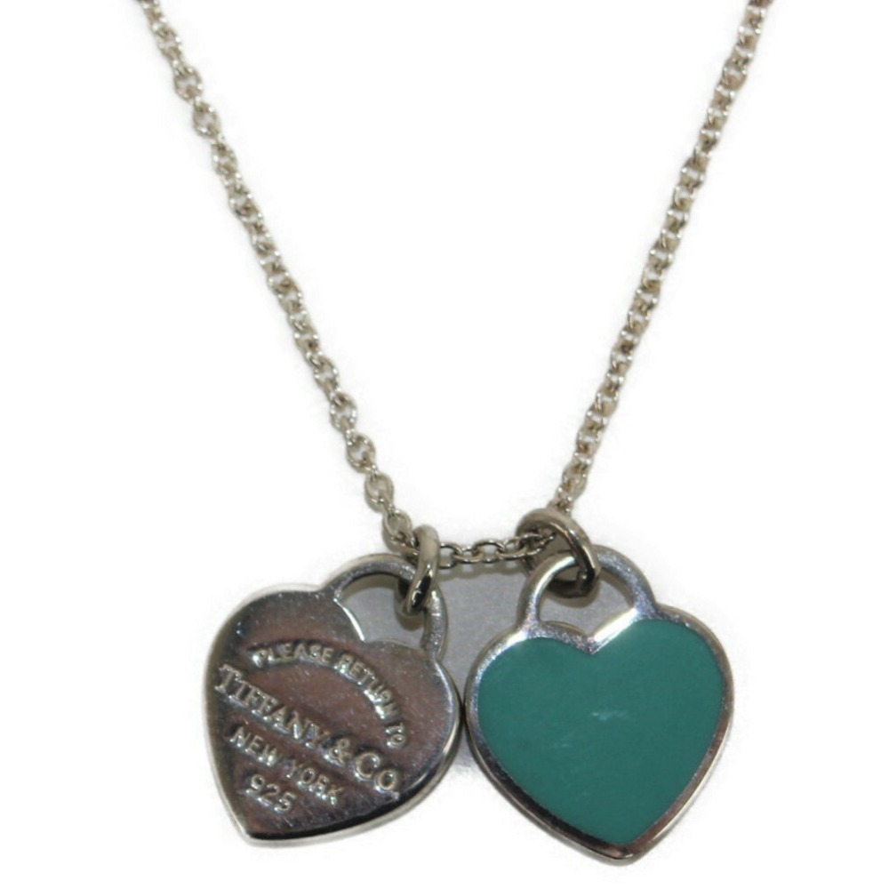 TIFFANY Co to Heart Pendant Blue Silver Jewelry Accessory Necklace
